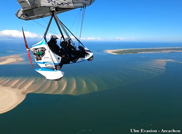 Les bancs de sables vu du ciel en ULM pendulaire